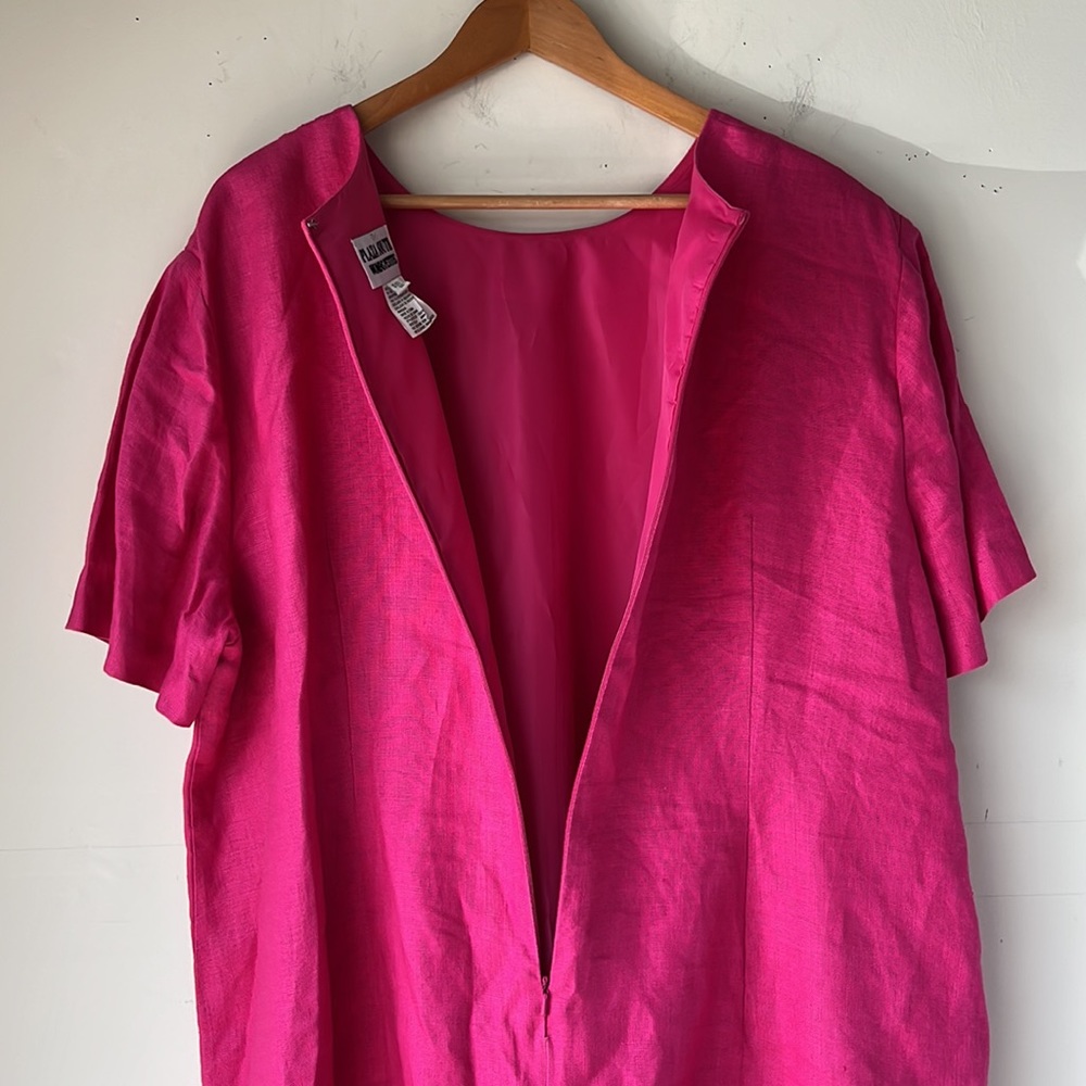 Plaza South 100% Linen pink Dress Size 24W Petite - Picture 15 of 15